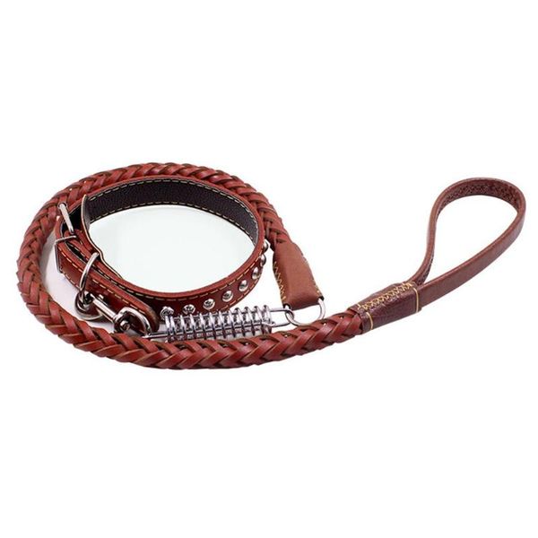 

dog collars & leashes pet traction rope eight-strand cowhide spring leash outdoor anti-rushing guide cable