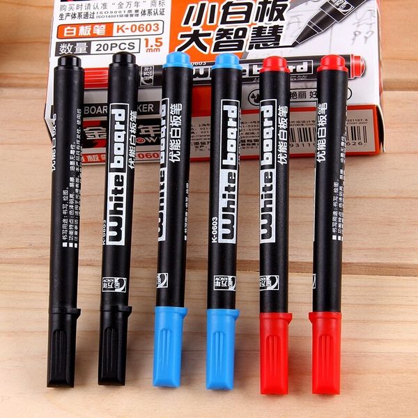 

k-0603 jinwannian whiteboard pen small extra fine line 1.5mm, Black;red