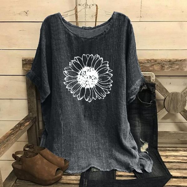 

women's blouses & shirts fashion women blouse 2021 summer loose print o-neck shirt short sleeve casual female blusas femme, White