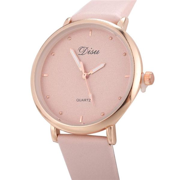 

wristwatches pink women watch leather band quartz women's simple fashion casual wristwatch ladies clock relogio feminino, Slivery;brown