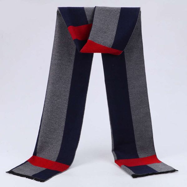

new warm in autumn and winter black grey business men's cashmere plaid scarf, Blue;gray