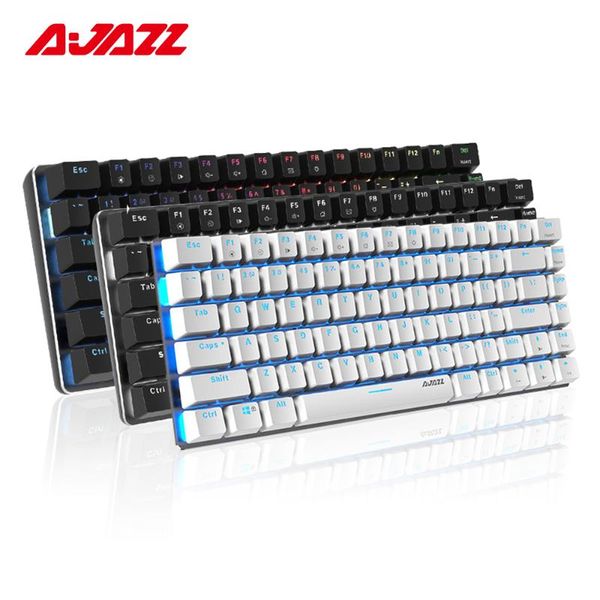 

ajazz ak33 mechanical keyboard 82 keys usb wired gaming keyboard blue / black switch gamer pc laprgb led backlit keyboards