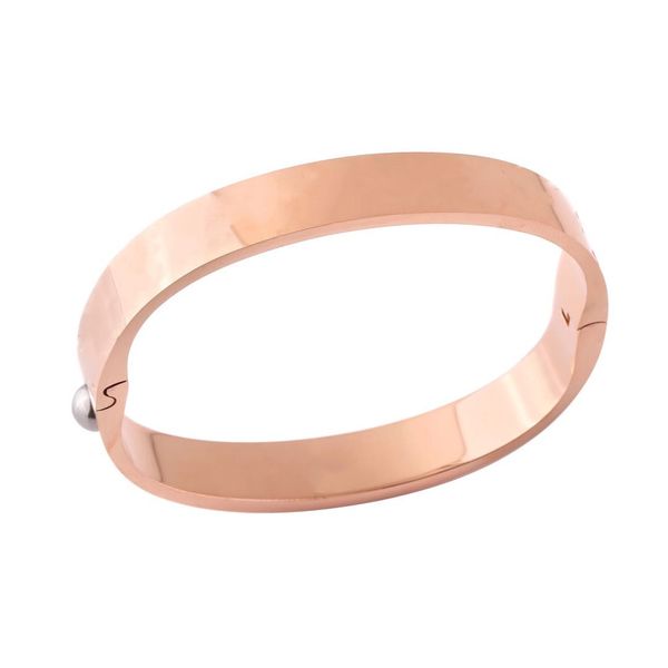 

2021 luxury designer bracelet lovers bracelets women men lovers good quality carved pattern design stainless steel jewelry party mens bangle, Golden;silver