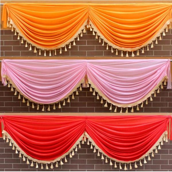 

party decoration ice silk swag drape valance include tassel for backdrop curtain wedding stage background event