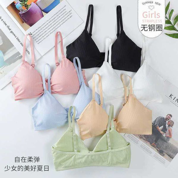 

new thread ice silk suspender bra without steel ring, White