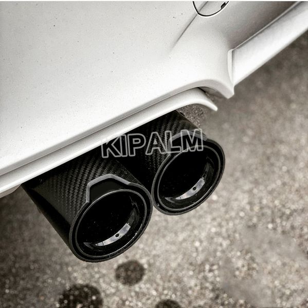 

4pcs/set m logo carbon fiber exhaust muffler tip for bmw m4 f82 f83
