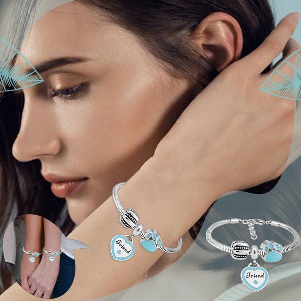 

link, chain fashion bracelet crystal charm silver color for women girls birthday jewelry accessories friend's gifts, Black
