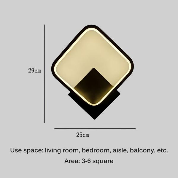 

wall lamp led bedroom square minimalist hallway modern style frame light iron acrylic decoration lighting