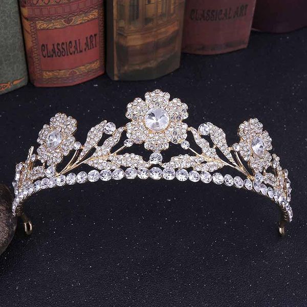

hair clips & barrettes bridal wedding gold rose red rhinestone tiara headband crown accessories ml, Golden;silver