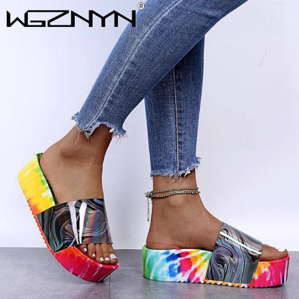 

slippers summer fashion women's comfortable lightweight rainbow color slides ladies thick bottom women female beach shoes, Black