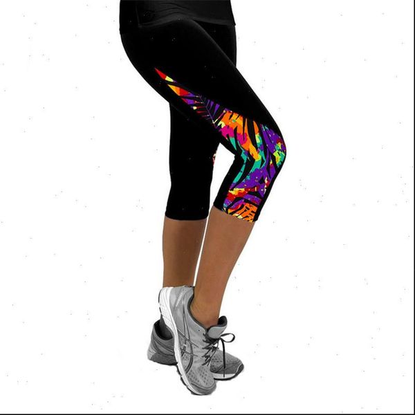 

new women leggings high waist female printed pants stretch cropped leggings casual miti colors summer leggins printed black milk