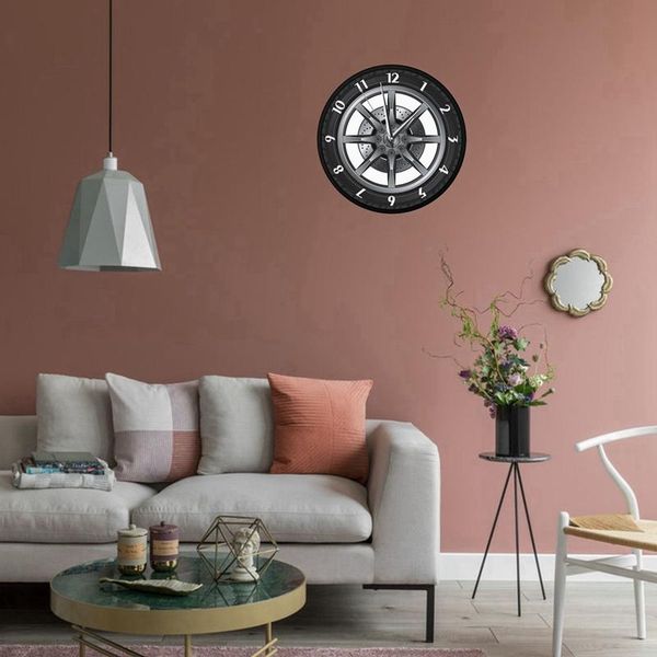 

wall clocks car service repair garage owner tire wheel custom auto clock watch