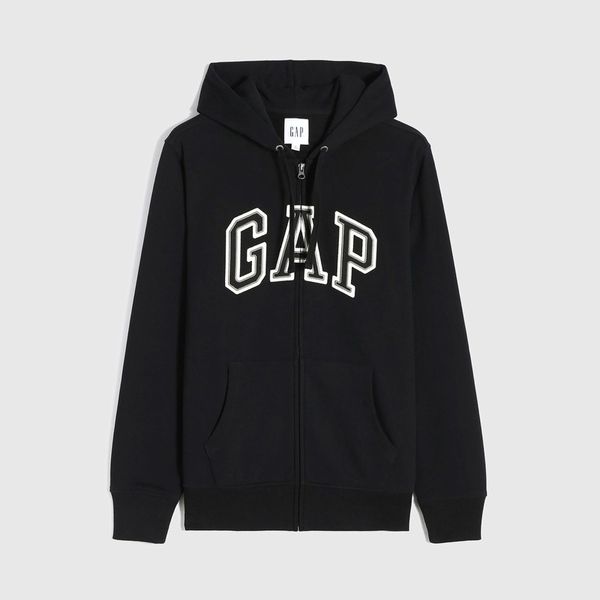 

factory outlet brand hoodie gap men's french looped soft sweater 853131 2021 spring and summer new loose sports cardigan coat, Black