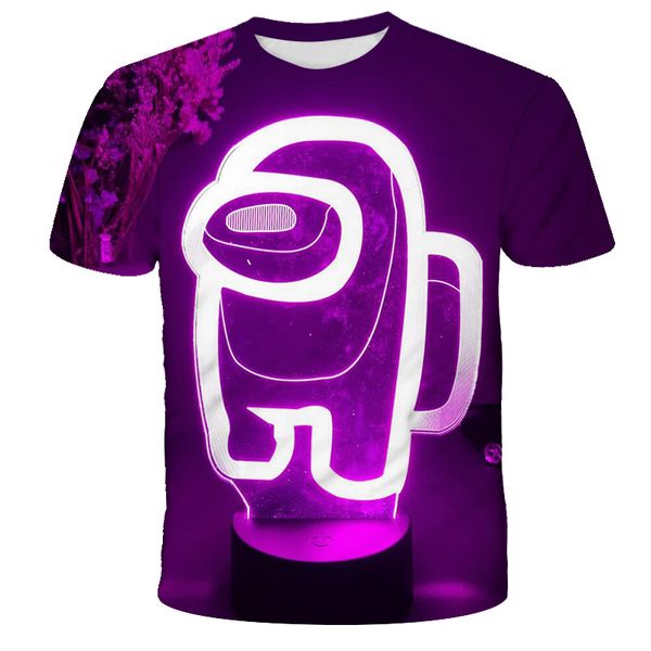 

boys and girls brand t-shirts among us new childrens summer quick-drying game water bottle 3d printing short sleeves, Blue