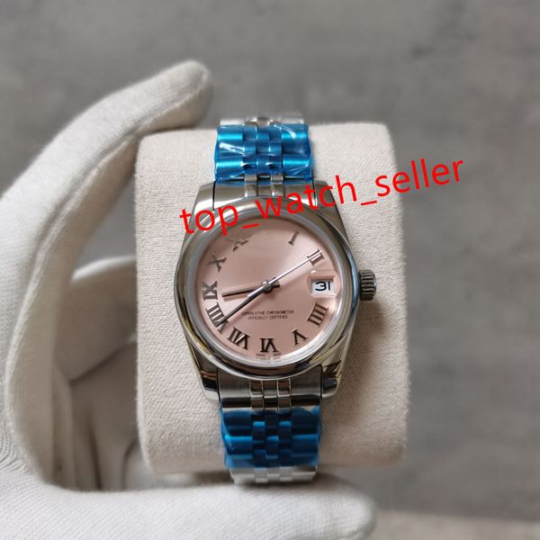 

new fashion luxury 31mm womens watches 278240 stainless steel strap automatic movement sapphire crystal mechanical sport women watch, Slivery;brown