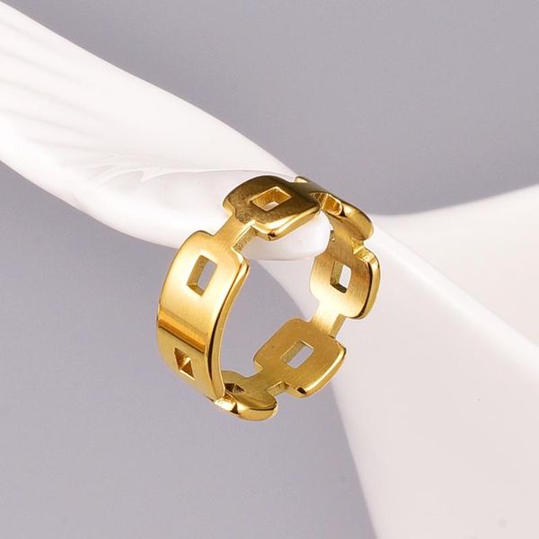 

wedding rings irregular chain ring brand jewelry vintage style women couple stainless steel engagement wholesale party, Slivery;golden