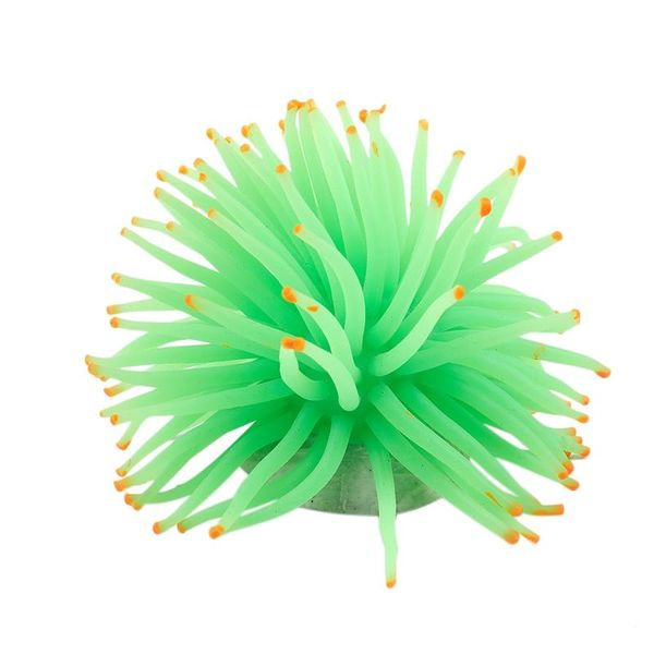 

aquarium decorative green silicone sea anemone fish tank ornament