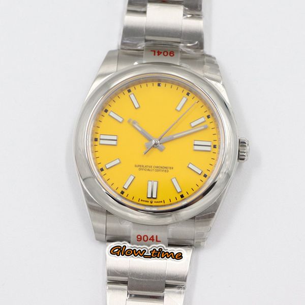 

ewf version 41mm 124300 a3230 automatic yellow dial 0004 0003 0005 sapphire mens watch 904l steel case and bracelet designer watches, Slivery;brown