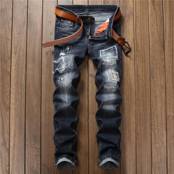 

2021 moto biker pant clothing plus vintage male jeans designer clothes brand men 29-38 jean trousers man size denim rkwls, Black