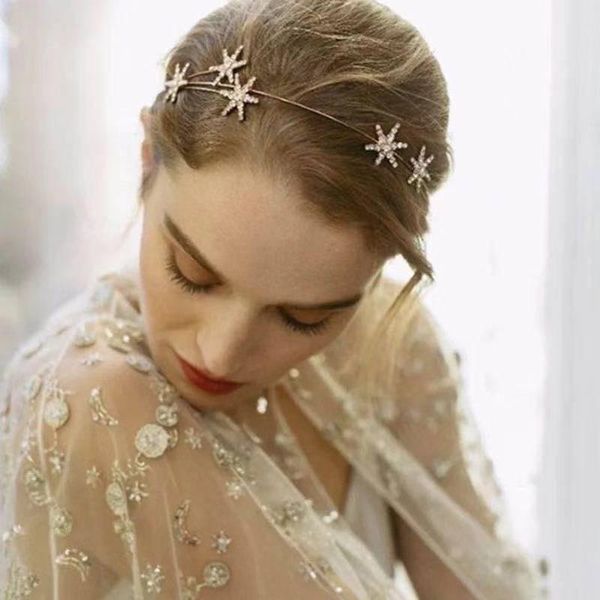 

hair clips & barrettes shining rhinestone women's headdress for wedding hairstyle jewelry star bride crystal crown birthday present, Golden;silver
