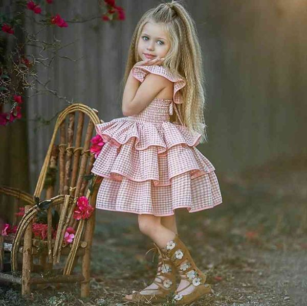 

1 to 5 y summer girl dress baby clothes toddler kids girls ruffled tutu dresses sundress party pageant layered princess, Red;yellow