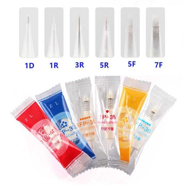 

tattoo needles 50pcs 1r/d1r/3r/5r/5f/7f disposable permanent makeup needle tips for eyebrow lip cartridge apply to charmant 2