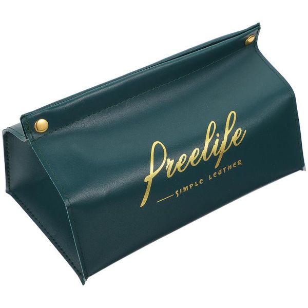 

tissue boxes & napkins 1pc creative box household holder premium pu napkin (green)