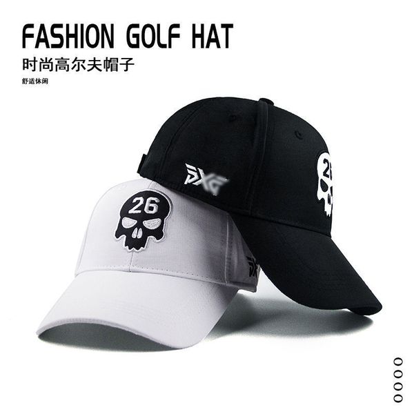 

golf hat men's and women's duck tongue outdoor sports baseball korean version tidal skull sunshade, Black;white