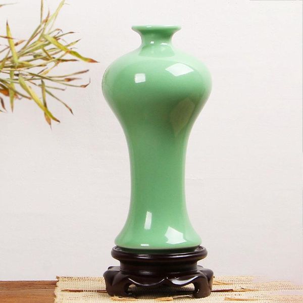 

vases creative beautys flush glaze celadon ceramic flower vase home decoration modern plant holder desk hydroponics device