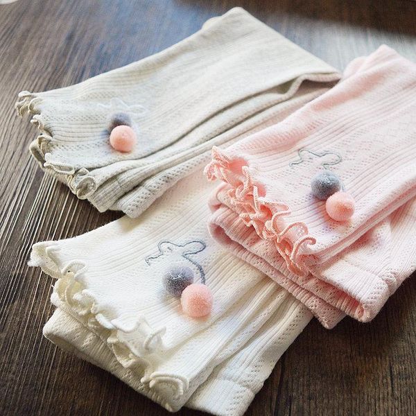 

girls cotton leggings baby girls pantyhose casual thin section summer leggings cute cropped trousers home wear fashion, Blue