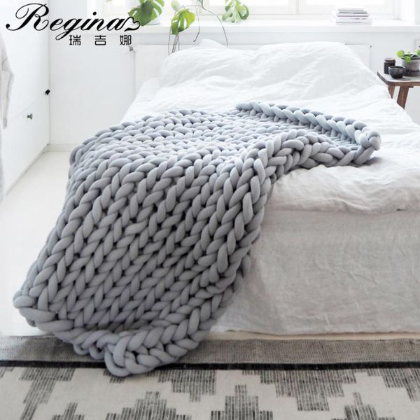 

blankets regina chunky knit blanket throw cotton fluffy soft tight customized hand knot cozy living room mat rug carpet pet bed