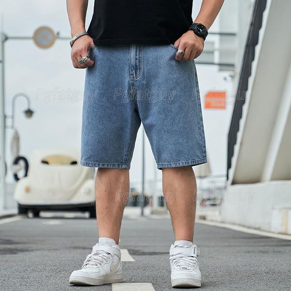 

men's shorts men summer plus size 32-48 fashion casual denim short pants for 150kg guy clothing pantalones cortos para hombre, White;black