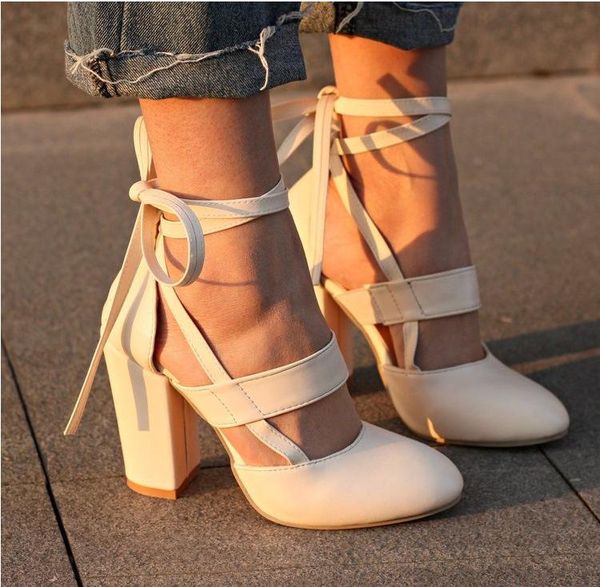 

dress shoes women pumps fashion high heels 2021 platform lace up woman quality thin black pink size 35-43