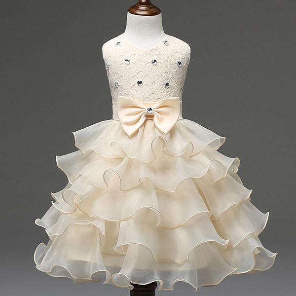 

girl's dresses 2021 summer children girls sleeveless baby ball gown dress kids party wedding for flower girl 3-8y, Red;yellow