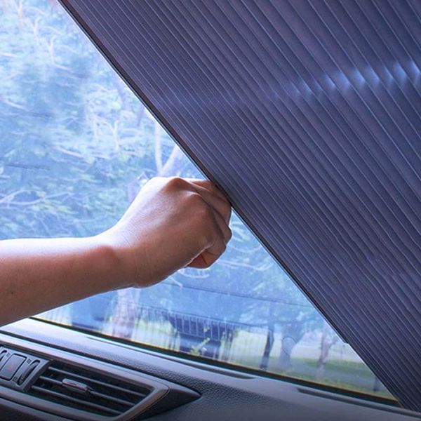

car sunshade sun visor front sunscreen automatic retractable windshield cool down and prevent direct sunlight