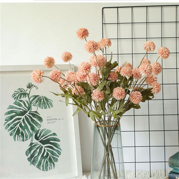 

1 bouquet 5 heads artificial dandelio green plants home decor table arrangement vase accessory p props wedding decoration