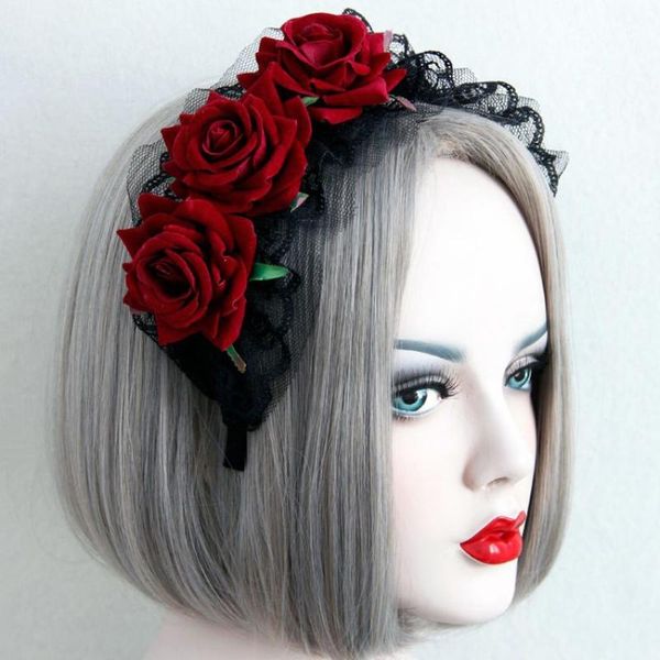 

christmas decorations bohemia handmade floral headband big rose flower hairhead accessories bridemaids wreath party hair ornaments *