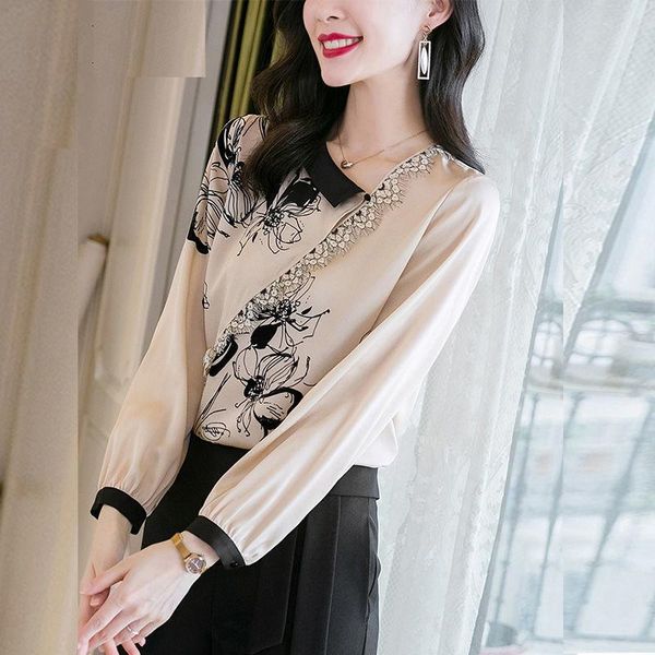 

women's blouses & shirts women sleeve elegant shirt blouse white black button vintage turn down collar office ladies female casual