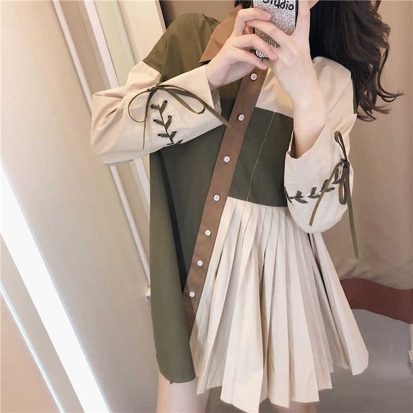 

women black asymmetrical big size blouse lapel long sleeve loose fit shirt fashion spring autumn 210601, White