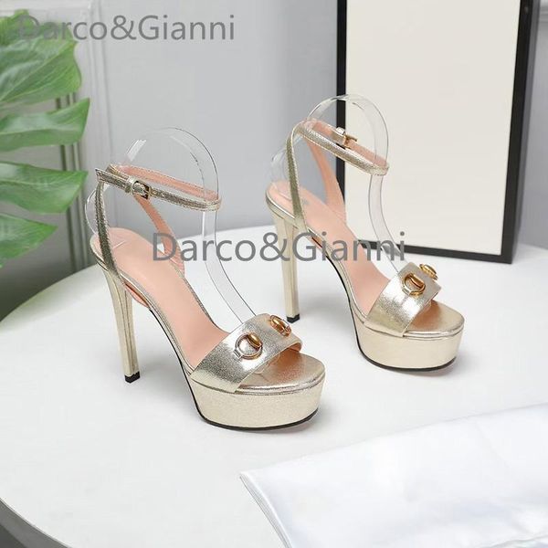 

sandals summer super high-heeled women woman platform nightclub party wedding shoes open toe metal buckle ankle strap, Black