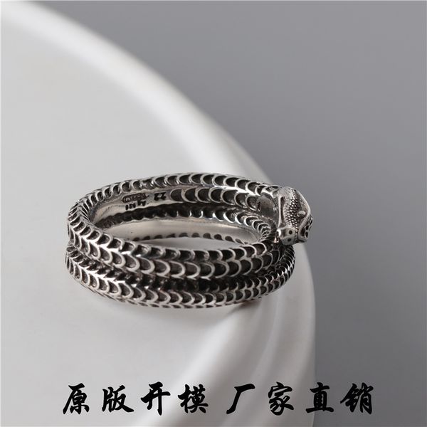 

ladies fashion jewelry classic domineering fierce snake sterling silver closed mouth thai silver carved 925 men's ring