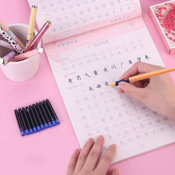 

fountain pens erasable blue black pen ink cartridge stationery set ef nib for student practice writing school suppli x4o5