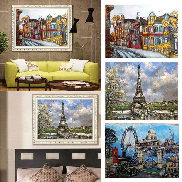 

paintings europe style diy oil painting paint set by number kits for adults kids beginners drawing with brushes on linen canvas