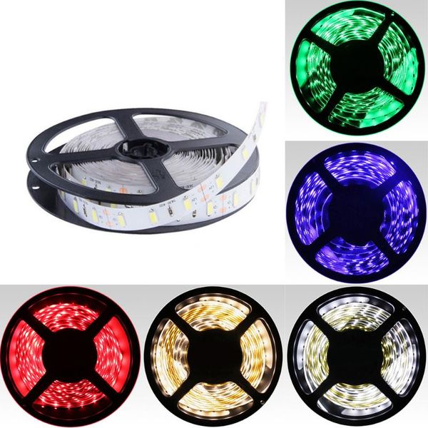 

strips 5m dc12v 5630 60led/m 300leds ip20 warmwhite white flexible led strip light pcb tv back lighting 5 colours