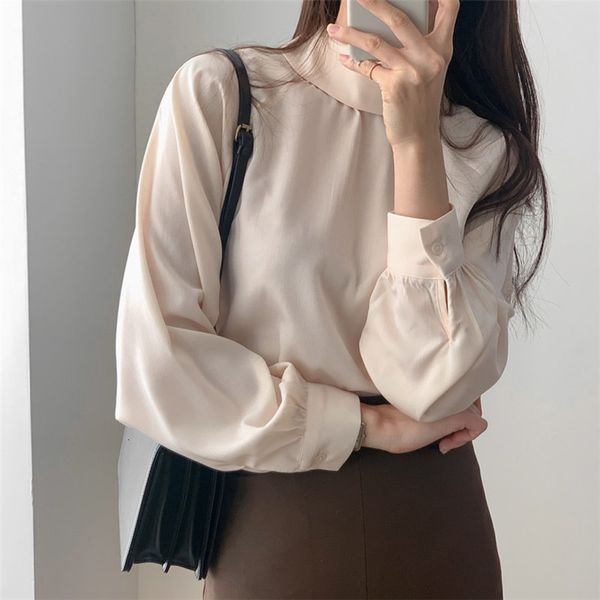

2021 new stylish elegance women ol solid gentle office lady large size pullovers streetwear chic loose blouses iv2h, White