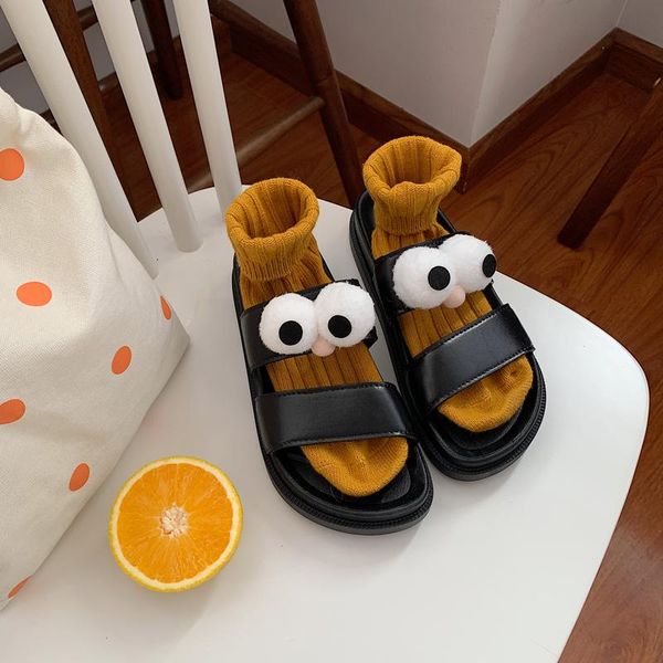 

slippers make strange lovely cartoon female summer students wear thick bottom cool drag shoes for women, Black