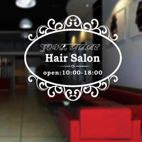

wall stickers hairdressing sticker, beauty salon window barber shop open hours decor glass sticker for decoration hj267
