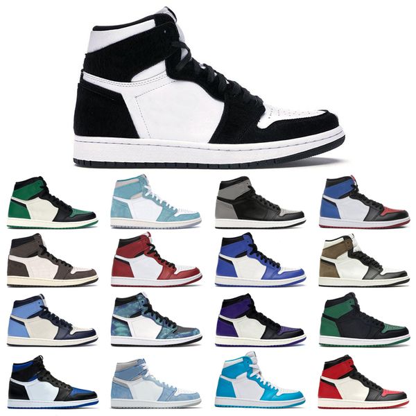 

1s man's basketball shoes hyper royal unc dark mocha obsidian tie dye court purple bred toe cactus jack chicago shadow university blue