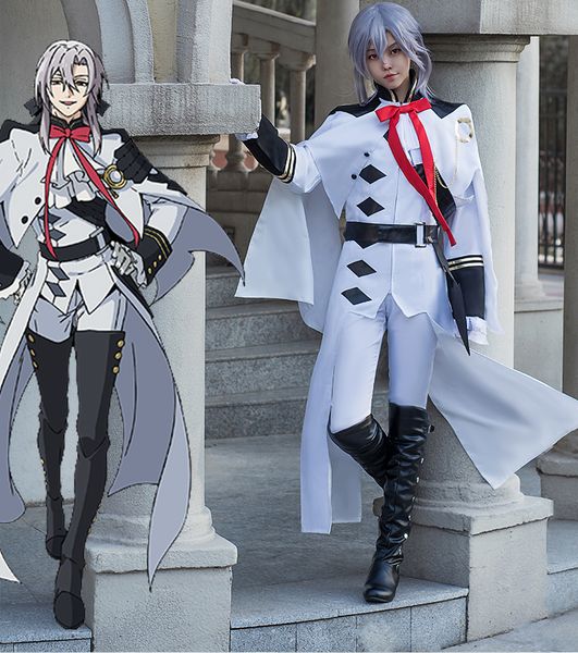 

anime costumes owari no seraph seraph of the end ferid bathory uniform outfit + cosplay wigs anime cosplay costumes full set, Black