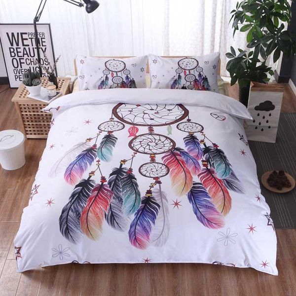 

bedding sets bohemia moonlight feather elephant set white nice gift home textiles plain king twin  twill pillowcase duvet cover